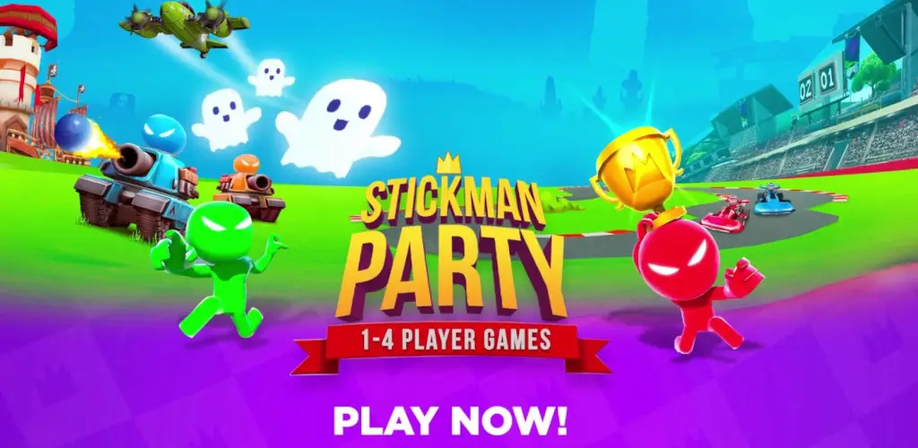 دانلود بازی چند نفره مود و بی نهایت Stickman Party برای اندروید